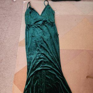 New: Splendid Occasion Emerald Green Velvet Mermaid Maxi Dress